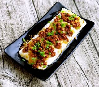 Steamed Tofu with Mustard and Minced Pork recipe