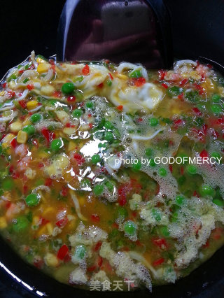 Jianghu Cheats-god Speed Vegetables-slimming Eggs Braised Shrimp, Whitebait, Pea Corn Kernels recipe