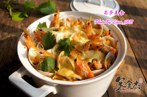 Cheese and Seafood Baked Rice recipe