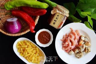 Mix and Match are Also Delicious [fried Seafood Spaghetti with Large Prawn Paste] recipe