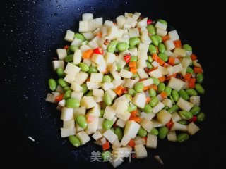 Stir-fried Edamame with Spring Bamboo Shoots recipe