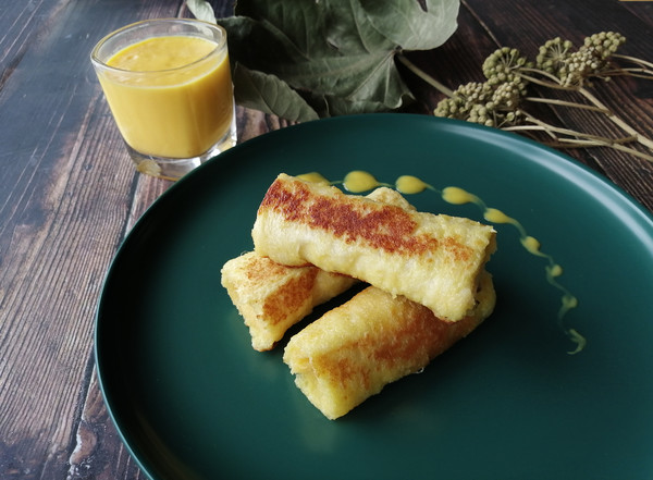 Mango Toast Roll with Mango Milkshake recipe