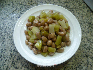 Fried Mustard with Peanuts recipe