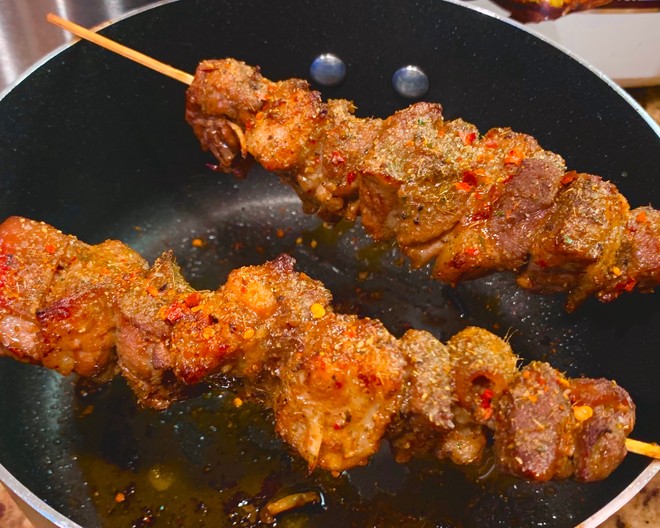 15 Minutes Homemade Fast Hand Juxiang Spicy 🌶️ Cumin Garlic 🧄 Barbecue 🐷 Pork Belly Skewers + Mutton Skewers (oven) recipe
