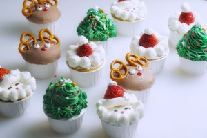 🎄christmas Models｜cupcakes｜super High Value｜super Cute｜christmas Hat｜christmas Tree｜elk｜santa Claus recipe