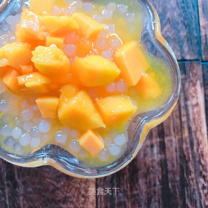 A Glass of Mango Sago After Summer Afternoon recipe