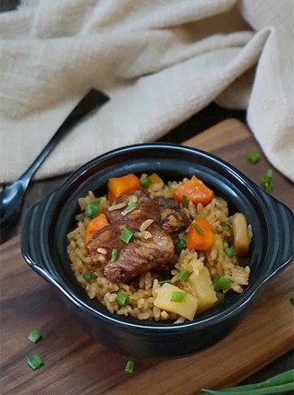 Braised Rice with Pork Ribs and Potatoes recipe