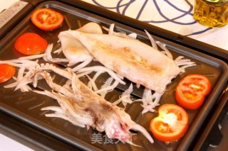 Cured Rice with Grilled Squid recipe
