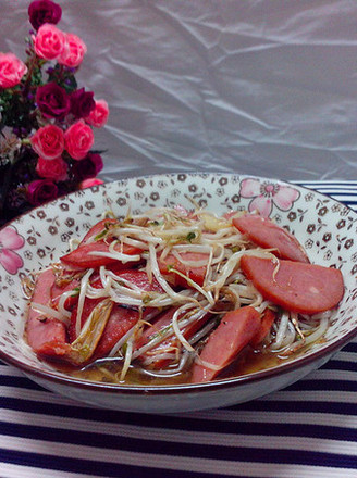 Stir-fried Meat Sausage with Bean Sprouts recipe