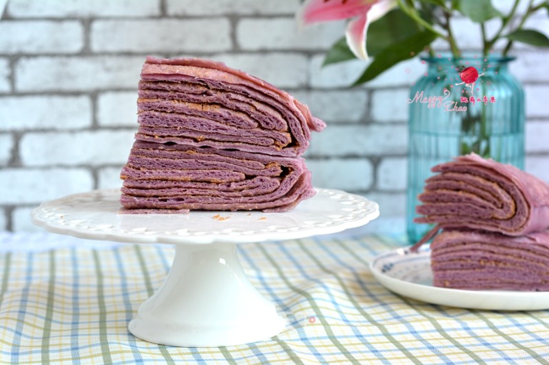 #trust之美#thousand-layer Purple Sweet Potato Hair Cake recipe
