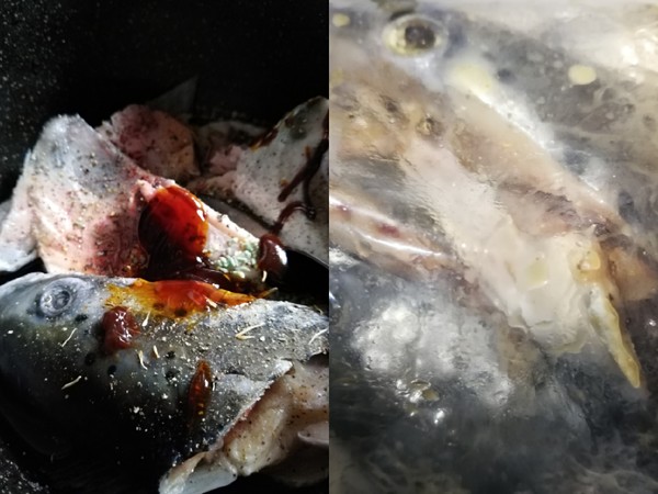 Mom’s Quick Meal~~salmon Head Braised in Garlic recipe