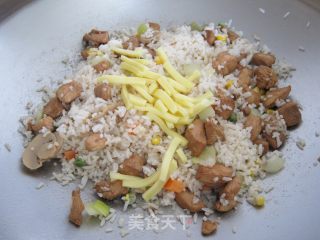 Fried Rice with Cheese and Diced Pork recipe