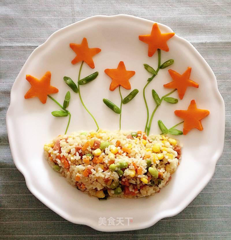 Flower Egg Fried Rice recipe