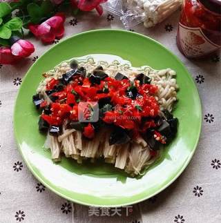 Preserved Egg Chopped Pepper with Golden Needle Ru recipe