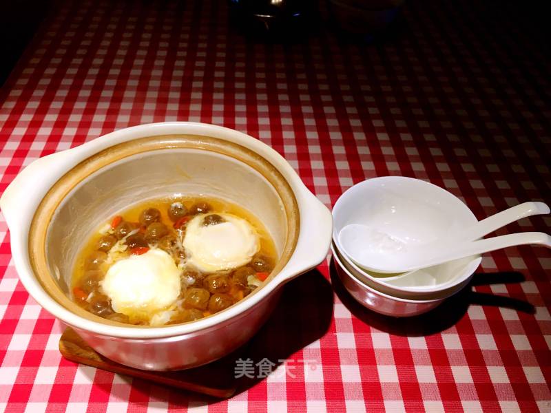 Boiled Eggs with Glutinous Rice Wine and Longan recipe