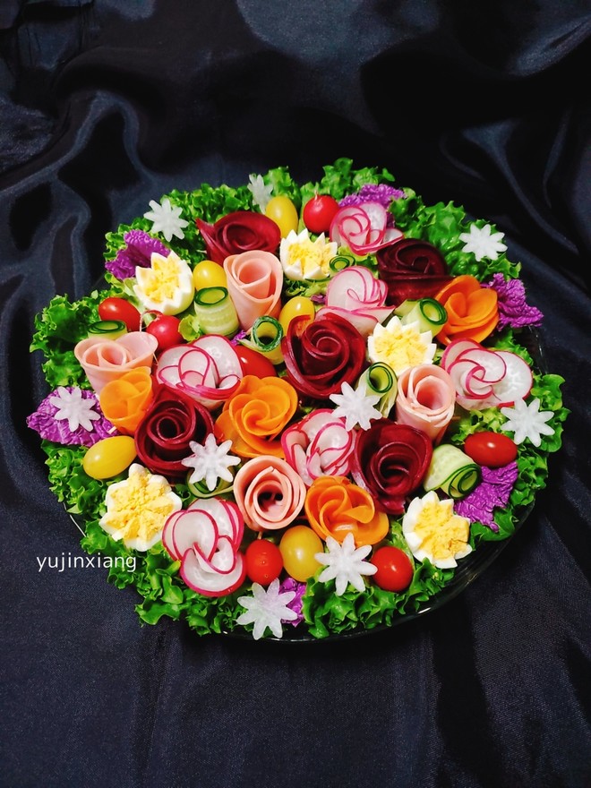 🌸flowers Blooming and Rich∣seasonal Vegetable Rose Flower Salad🌸 recipe