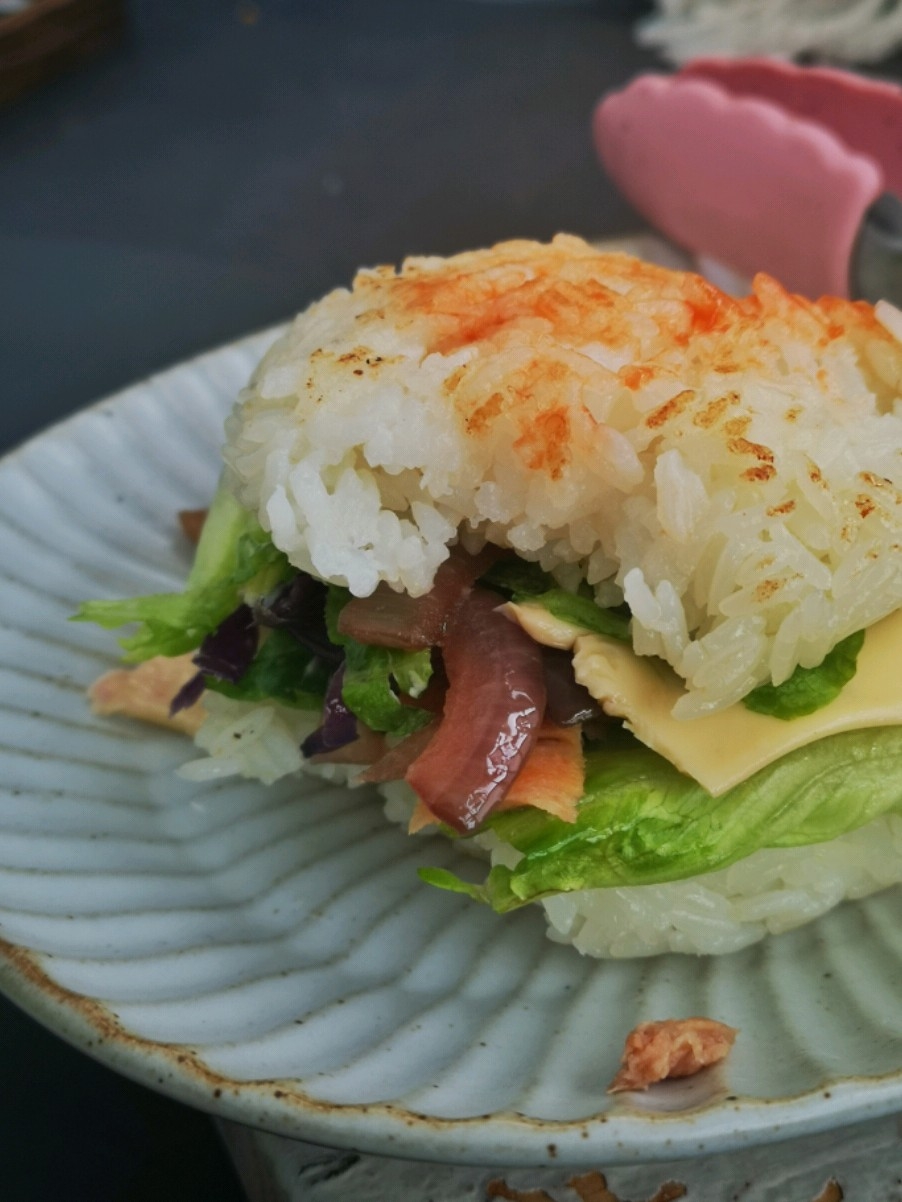 Onion and Purple Cabbage Rice Burger recipe