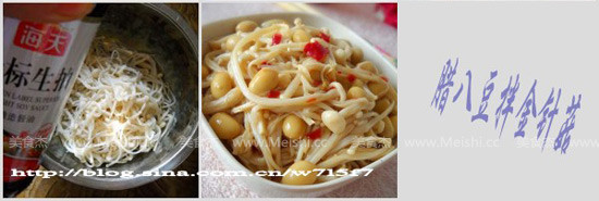 Laba Beans Mixed with Enoki Mushrooms recipe