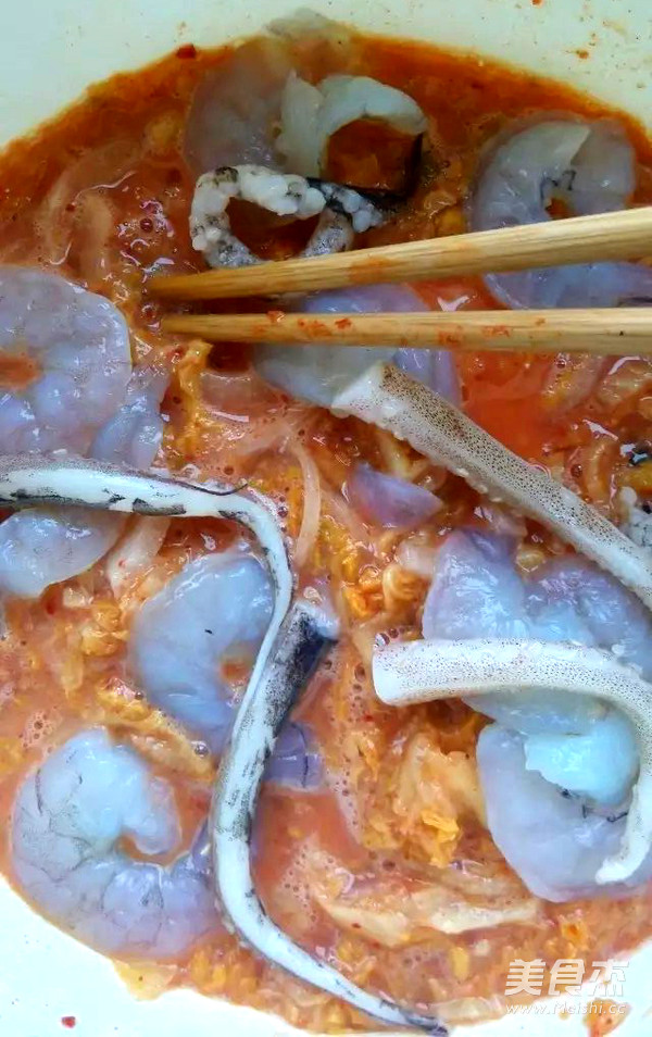 Korean Seafood Kimchi Cake recipe