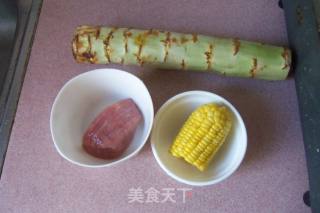 Stir-fried Diced Pork with Lettuce and Corn recipe