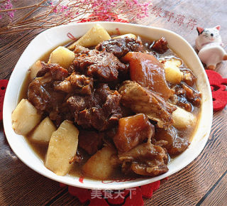 #御寒美食# Braised Yam with Tendon, Head and Brain recipe