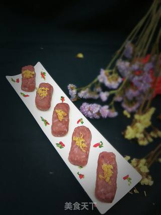 Purple Sweet Potato Fish Floss Rice Ball recipe