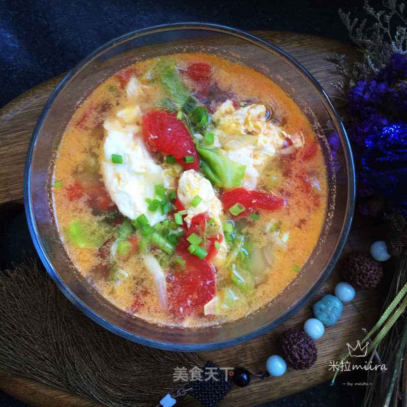 Cabbage Tomato Egg Soup recipe