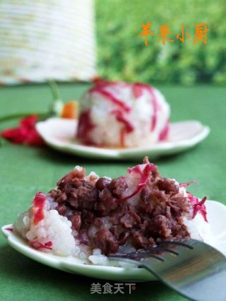 Glutinous Rice Balls with Rose Red Bean Paste recipe