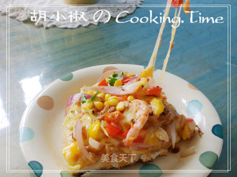 Electric Baking Pan Version Assorted Seafood Pizza recipe