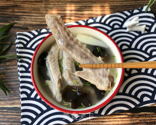 Yam, Fungus, Duck Wing Soup recipe