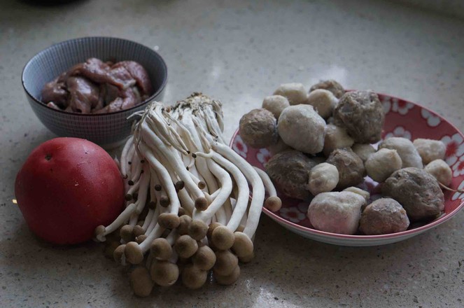 Beef Meatball Soup with Mushroom and Tomato Sauce recipe