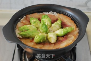 【claypot Rice with Bacon and Vegetables】 recipe