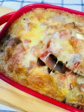 Baked Rice with Cheese and Bacon recipe