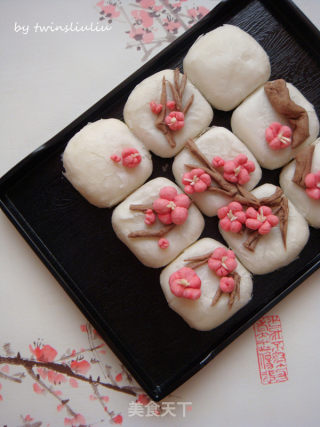 【china】creative Chinese White-crust Pastry: Red Plum and Primula recipe