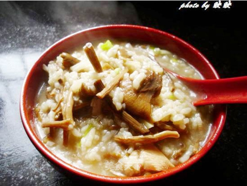 Tea Tree Mushroom Chicken Porridge recipe