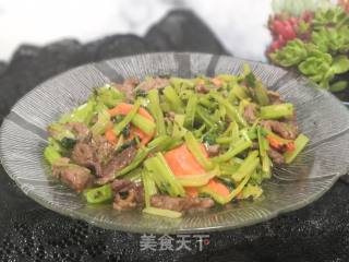 Stir-fried Celery with Beef Carrots recipe