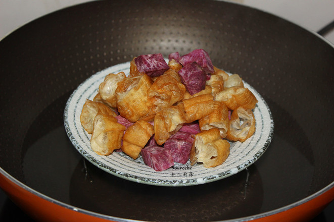 Purple Sweet Potato Steamed Fritters recipe