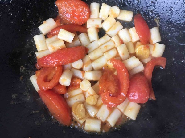 Stir-fried Rice Cake with Tomato recipe