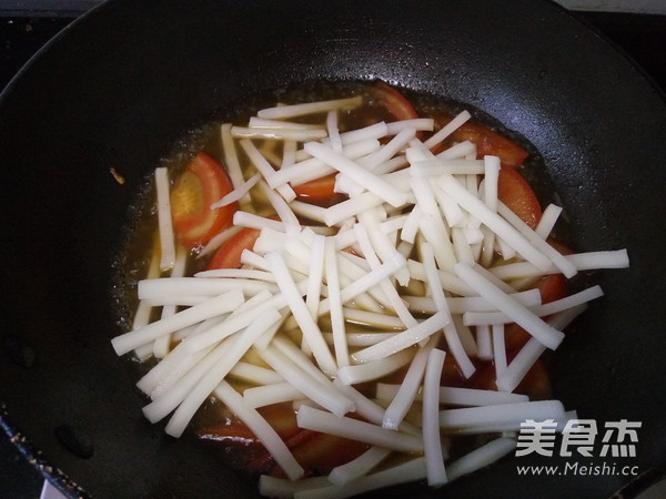 Tomato and Egg Soup Rice Cake recipe