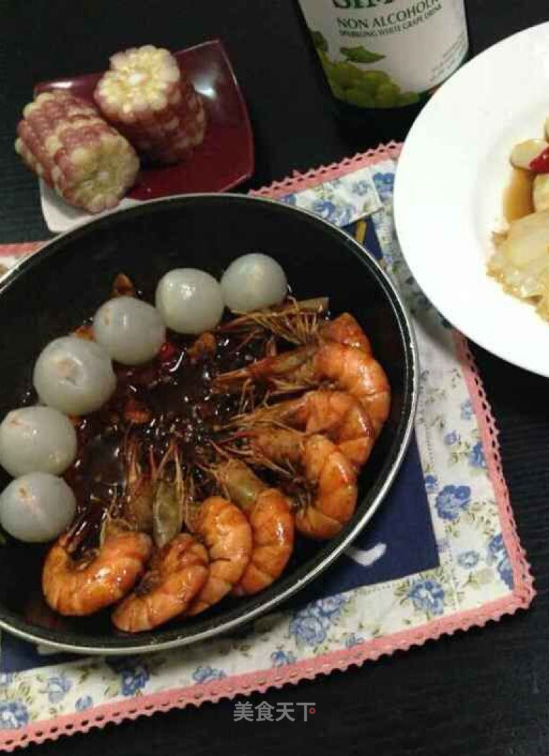 Stir-fried South American Shrimp with Lychee Sauce recipe
