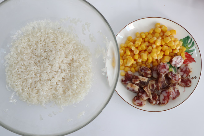 Braised Rice with Sausage and Corn recipe