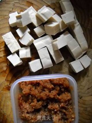 Choy Sum Minced Pork Tofu recipe