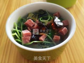 Preserved Egg Ham Bean Sprout Soup recipe