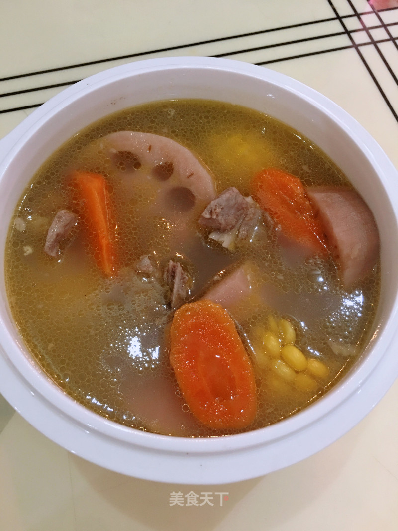 Lotus Root, Corn, Carrots and Spare Ribs Soup recipe