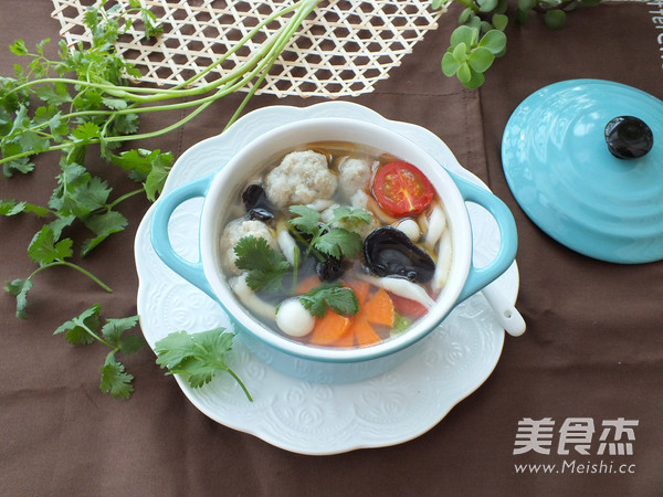 Seafood Mushroom Meatball Soup recipe