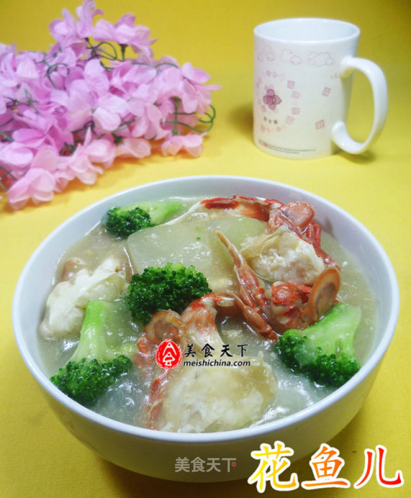 Broccoli, Crab, Winter Melon Soup recipe