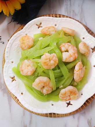 Fried Shrimp with Lettuce recipe
