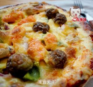 Easy Beef Ball Pizza recipe