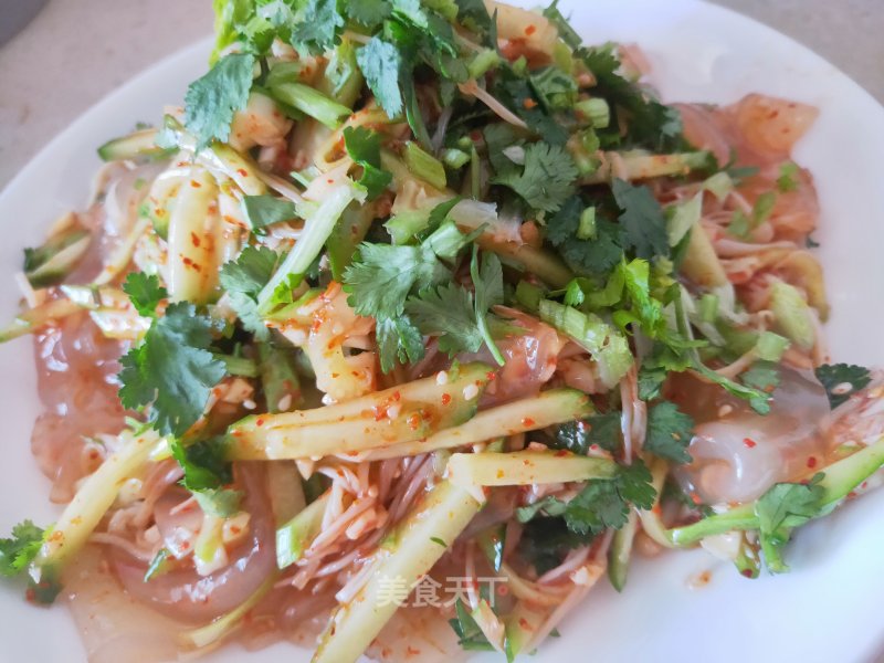 Cold Cucumber Peeled Enoki Mushroom recipe