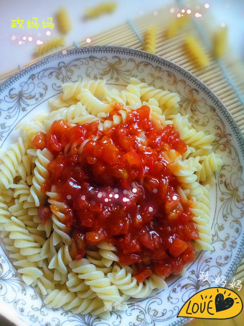 Tomato Sauce Fusilli Noodles recipe